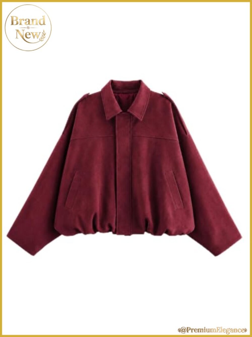 Faux Suede Bomber Jacket Oversized Casual Lapel Zip Coat Streetwear